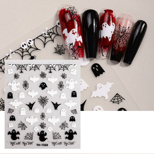 Halloween Ghost Sticker Nail Art Stickers Decals Self-Adhesive Nail Supplies Fingertip Art