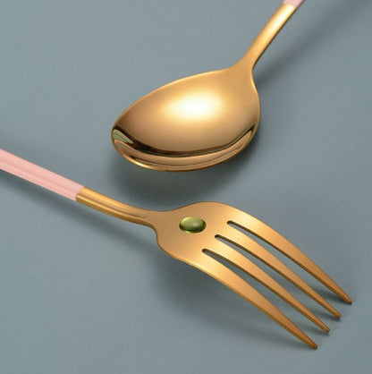 Portable 304 Stainless Steel Spoons Forks and Chopsticks Set