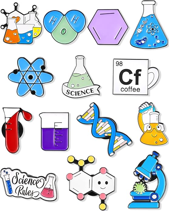 Custom Science Pin Laboratory Pin Cute Enamel Lapel Pin Brooch Pin Badge W/Butterfly Clutch Tie Tack