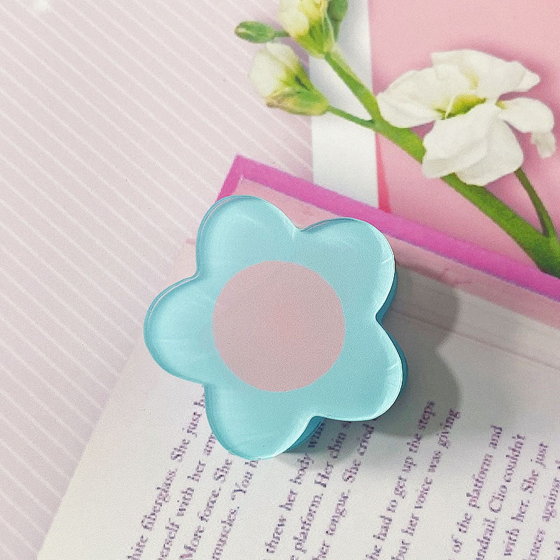 Flower Shaped Acrylic Paper Album Memo Clip Bag Binder Sealing Clip Food Bag Clamp-Two Sides Imprint
