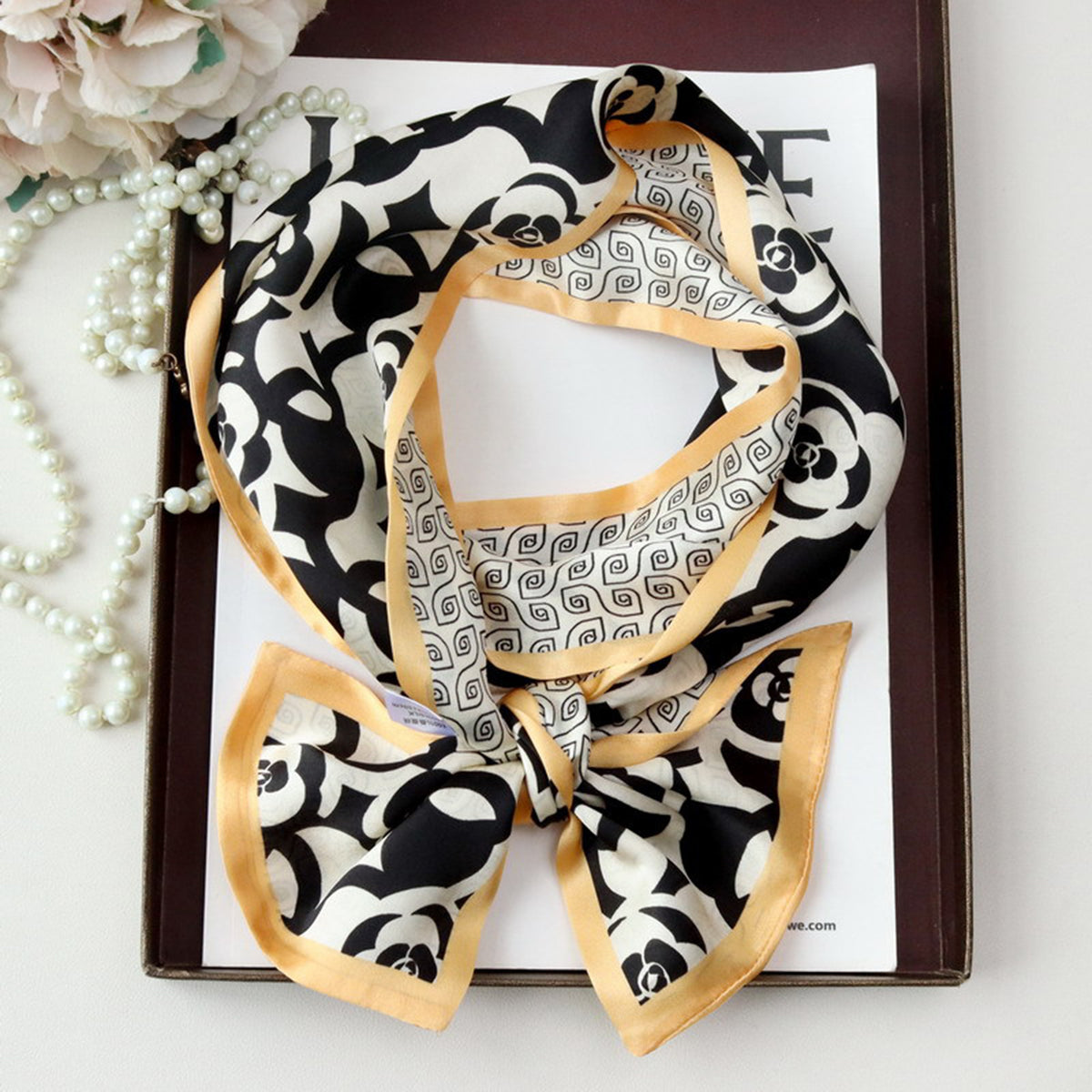 Custom 5.9" x 57" 100% Silk Long Scarf Double Sides Silk Bandana