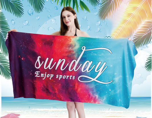 31.5 x 61" Absorbent Beach Towel Cold Feeling Thin Quick Dry Sand-free Towel Travel Accessories