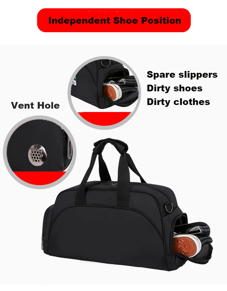 Wet and Dry Separated Nylon Tote Bag Swimming Bag Gym Bag for Beach/Fitness/Travel(Size L)