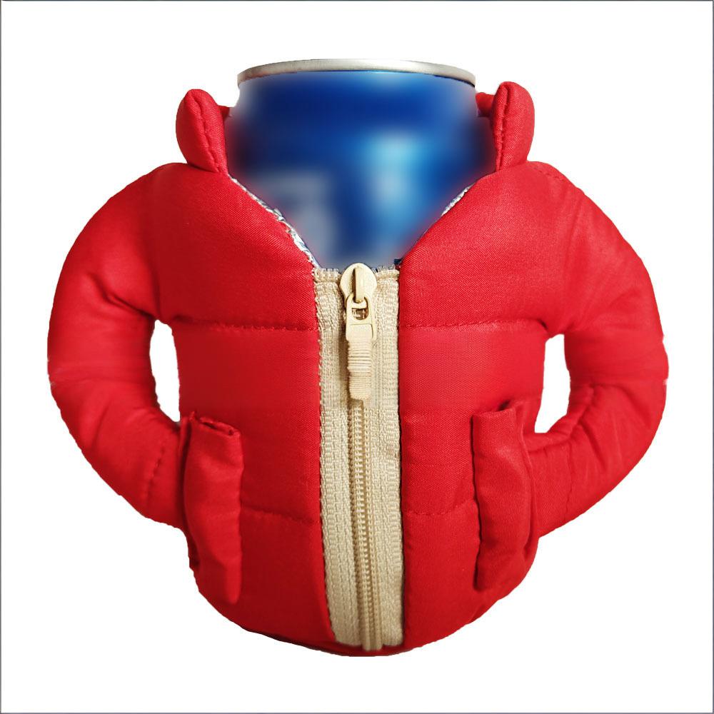 Zipper Jacket Coat Shaped Can Cooler Sleeve