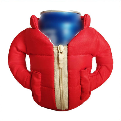 Zipper Jacket Coat Shaped Can Cooler Sleeve