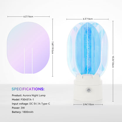 360 Rotating 3D Aurora Table Lamp Multicolor Night Light