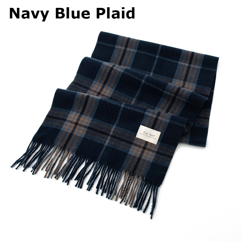 79'' Polyester Tartan Scarf Warm Autumn Winter Scarf Fringed Scarf - Woven Label