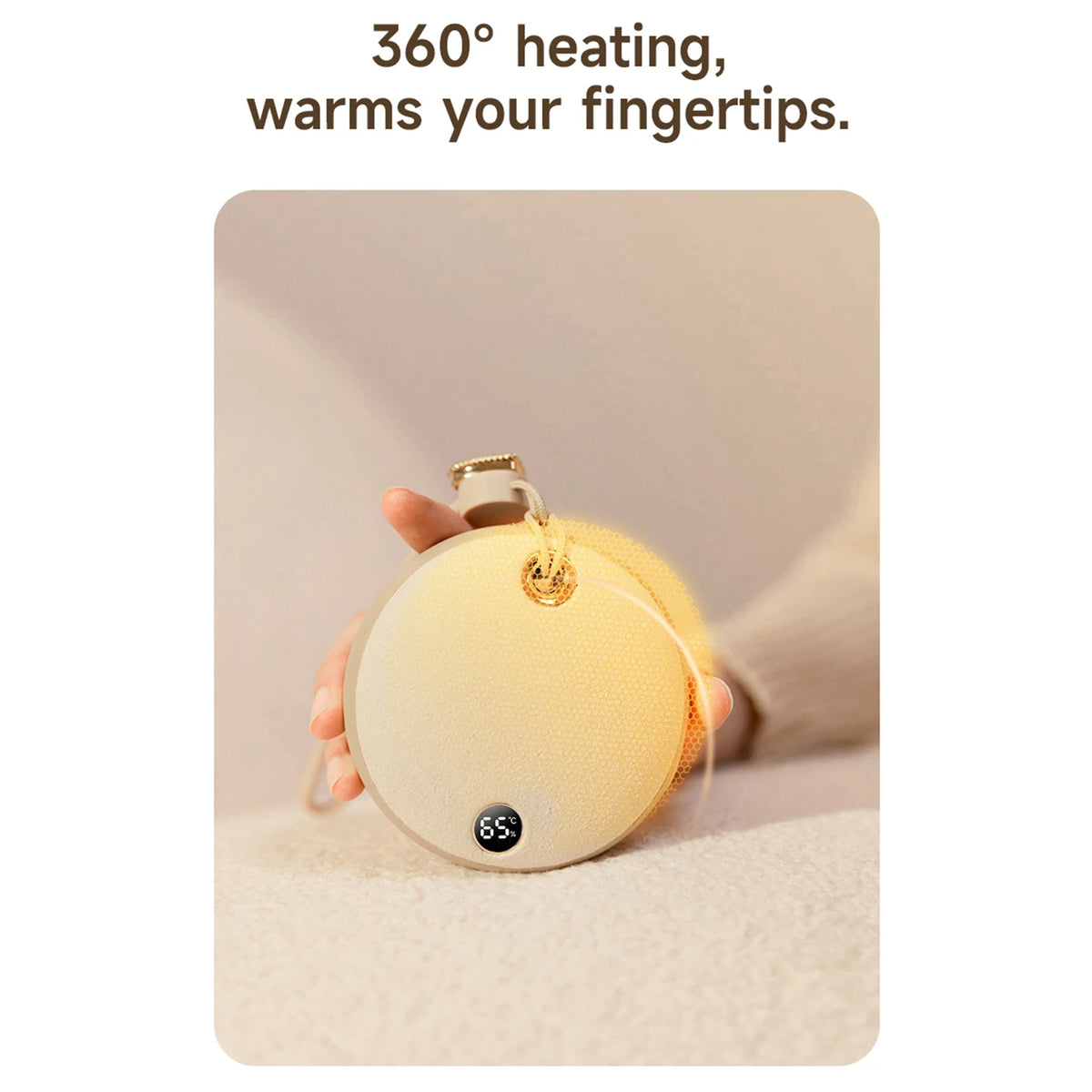Portable Rechargeable Round Fabric Shell Electric Hand Warmers 5000mAh