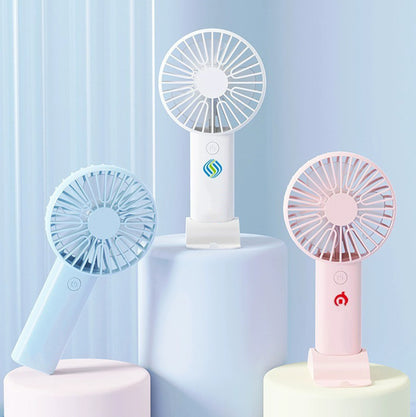 3 Levels Wind Speed Handheld Fan Rechargeable Mini Fan
