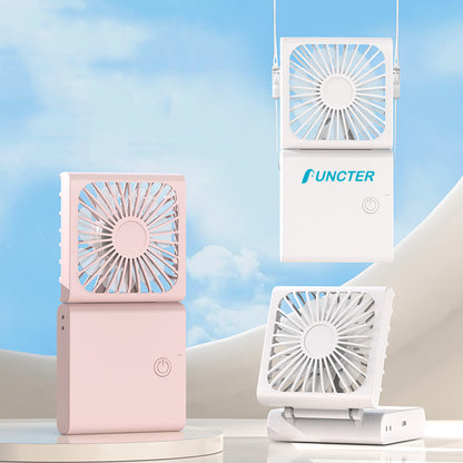 Portable Fan Neck Fan With Lanyard Foldable Handheld Fan For Outdoor Rechargeable Mini Fan Desk Fan