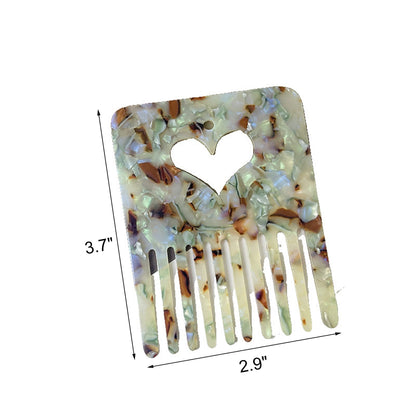 Portable Fashionable Love Acetate Hair Comb Travel Comb for Women