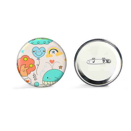 Full Color Round Badge Pin 3"