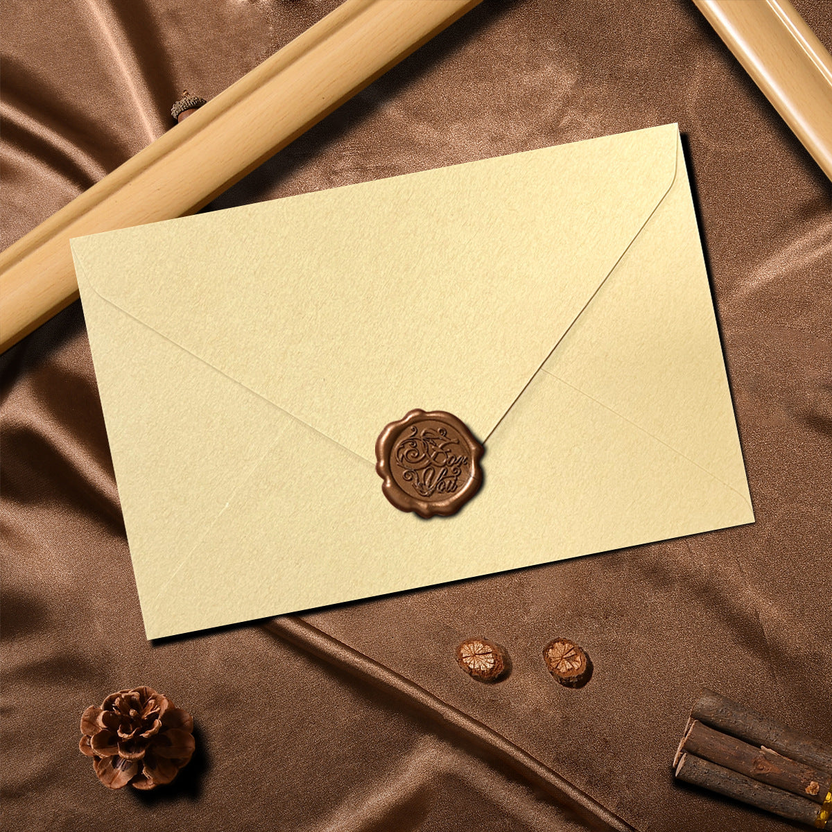 A4 Velour envelope Document Holder Bag File Folder With Wax Seal Stamp