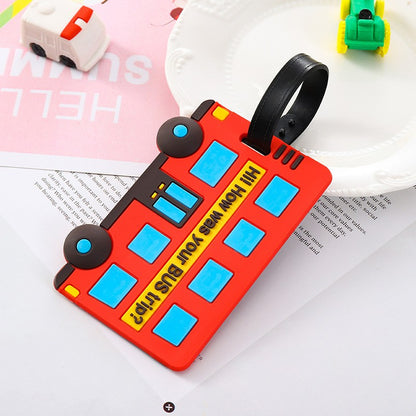 Car Shaped 3D Raised Soft PVC Luggage Tag For Suitcase Travel Baggage Identification