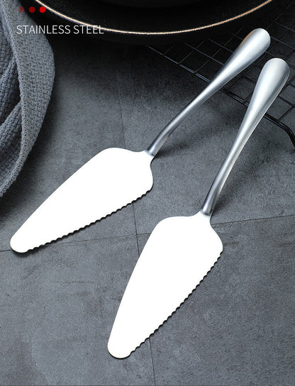 9.5" 304 Stainless Steel Silver Cake Spatula Baking Tools W/Teeth For Pie/Pizza/Cheese/Cake