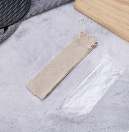 2-Piece 304 Stainless Steel Bubble Tea Straw Set W/Drawstring Bag