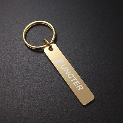 50 x 10 x 2 mm Brass Square Tag Keychain