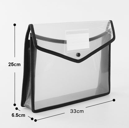 Colorful A4 Document Folder Plastic Envelope File Envelope W/ Snap Button Closure & Label Slot