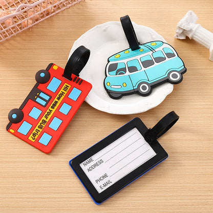Custome Car Shaped 3D Raised Soft PVC Luggage Tag For Suitcase Travel Baggage