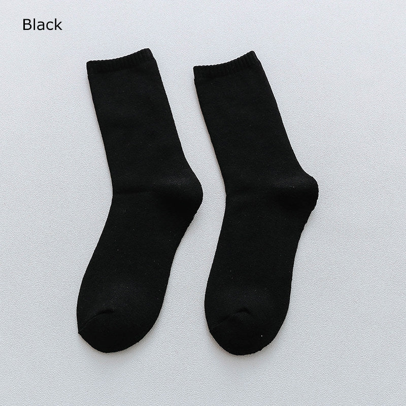 Men Casual Cotton Socks Mid-calf Length Socks For Adult Stretch Crew Socks Thick Warm Sock