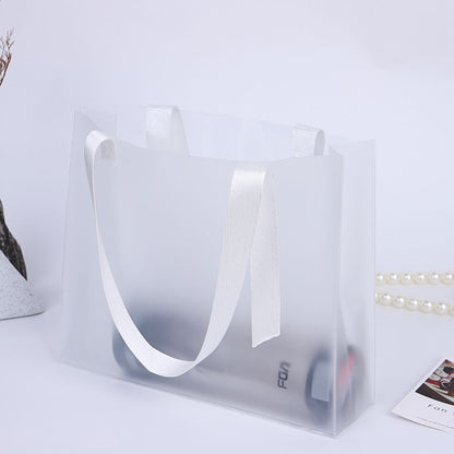 9.85 X8.27" Clear & Frosted PVC Tote Bag for Shopping