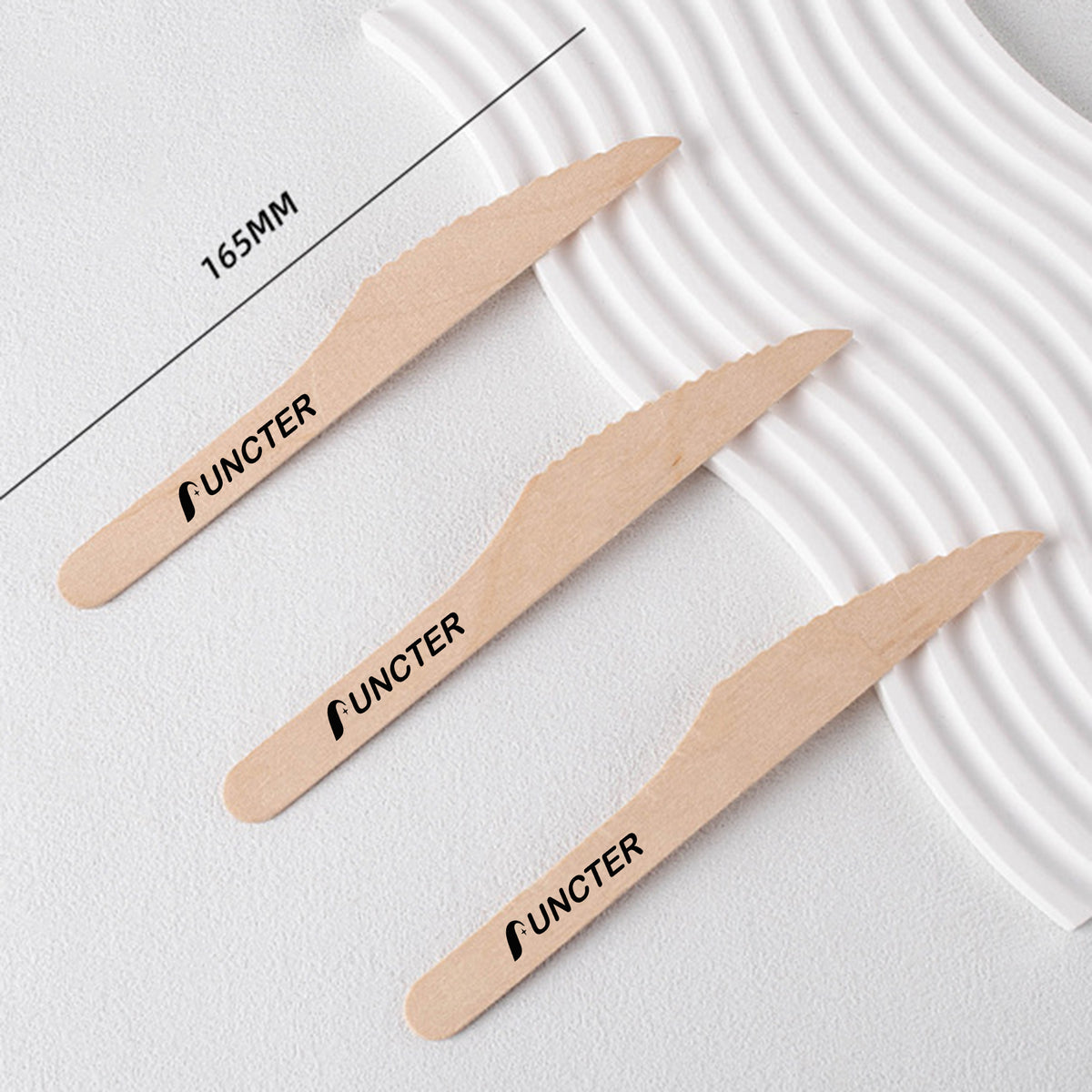 6.5" L Disposable Wooden Knifes Natural Wooden Utensils