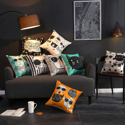 Full Printed 19.7 x 19.7" Premium Square Linen Throw Pillowcase With Hidden Zipper
