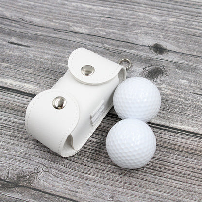 PU Leather Golf Ball Pouch Golf Bag Waist Pack