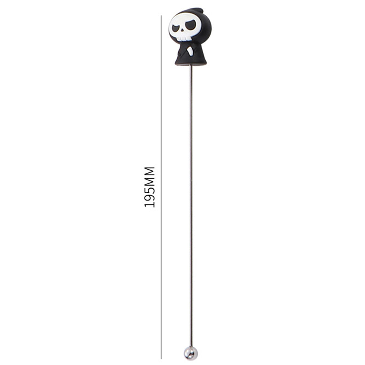 7.68 L Stainless Steel Skull Head Top Beverage Stirrers Coffee Stick