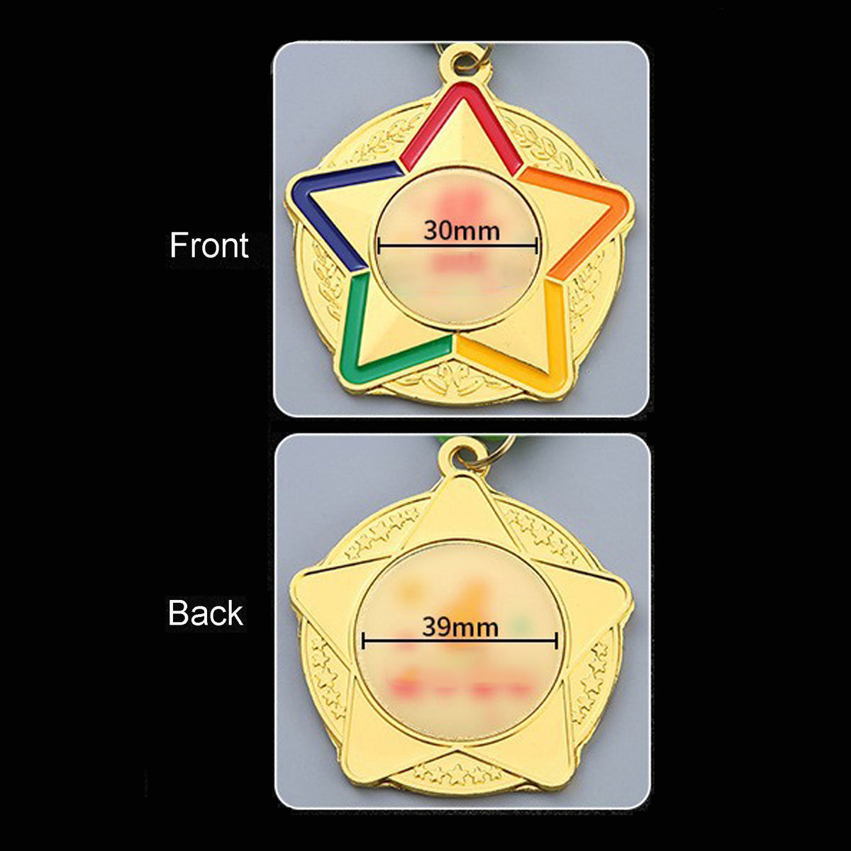 Rainbow Star Zinc Alloy Medal