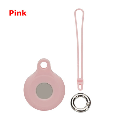 Circular Silicone KeyTag Tracker Case Access Card Sleeve Anti-Lost Protector Holder W/Silicone Strap