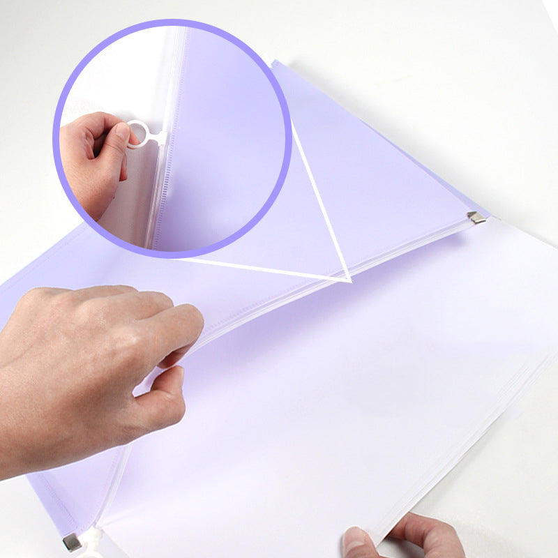 Colorful Zip Plastic Envelopes A5 Zipper Document Folder Letter File Folders Expanding Envelope