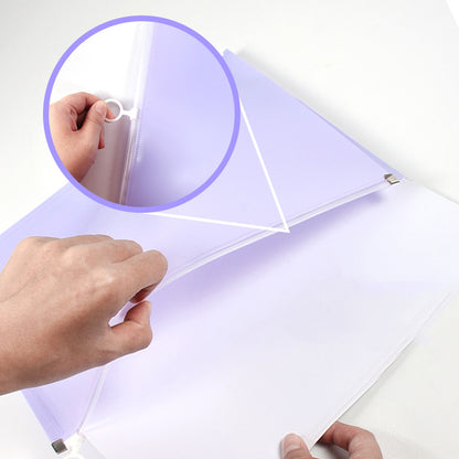 Colorful Zip Plastic Envelopes A5 Zipper Document Folder Letter File Folders Expanding Envelope