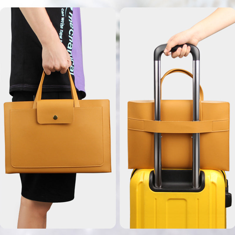 PU Leather 13" Laptop Bag Laptop Sleeve With Carrying Handle For Men And Women