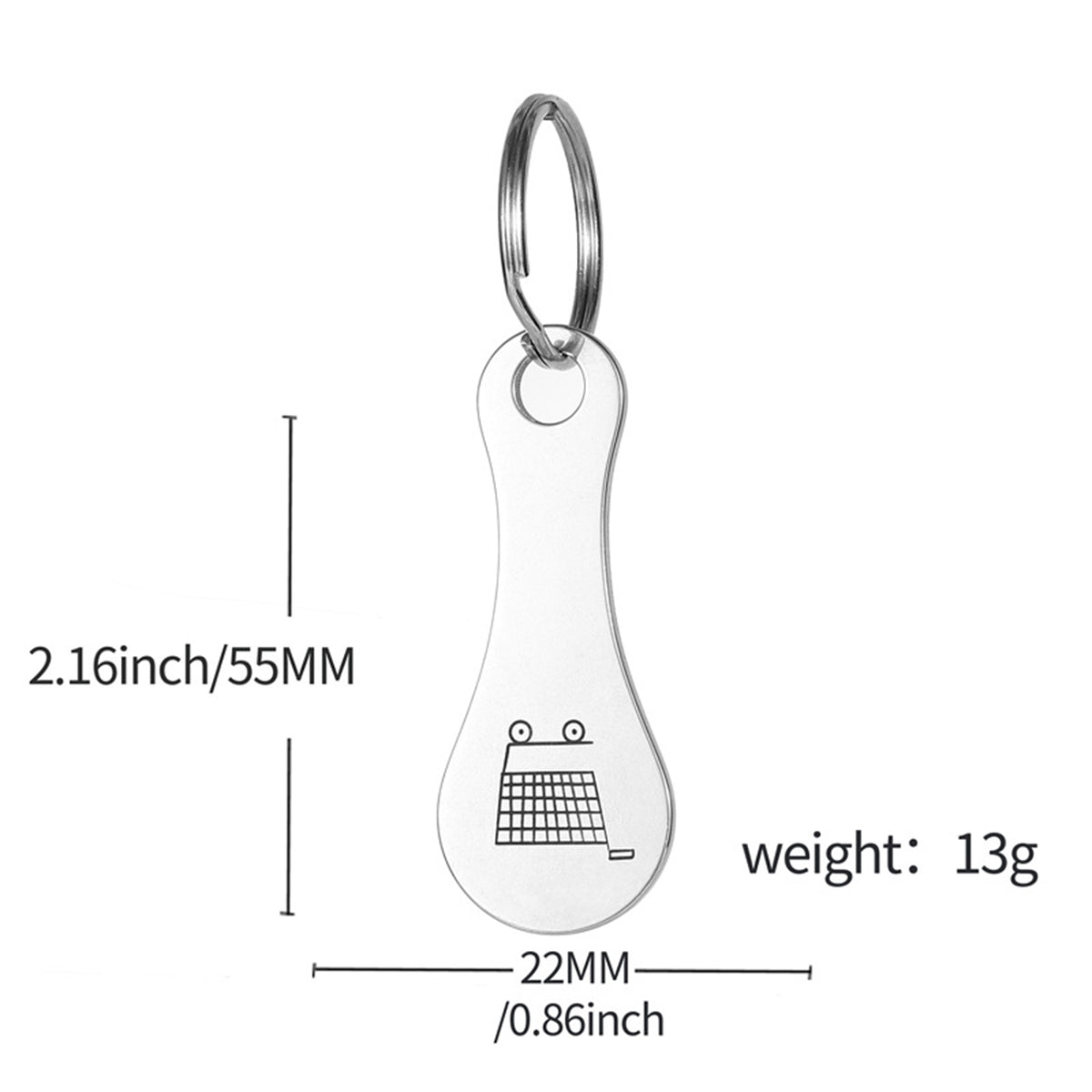 Stainless Steel Shopping Trolley Tokens Keychain