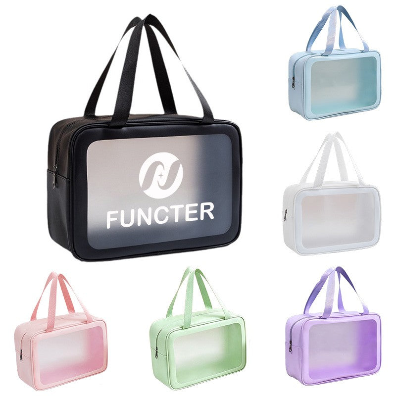 Medium Double Handle Frosted Transparent PVC Travel Makeup Gag