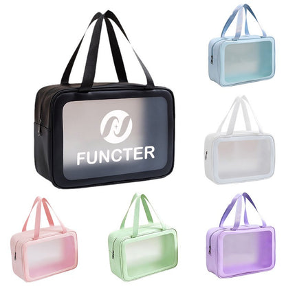 Medium Double Handle Frosted Transparent PVC Travel Makeup Gag