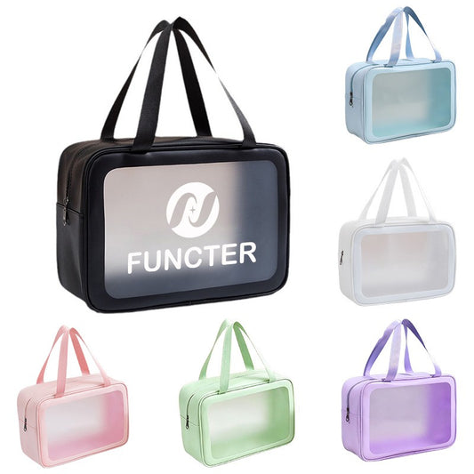 Medium Double Handle Frosted Transparent PVC Travel Makeup Gag