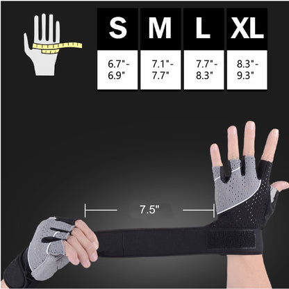 Gym Gloves Training Half Finger Gloves for Man & Woman with Wrist Wraps Wrister Gloves
