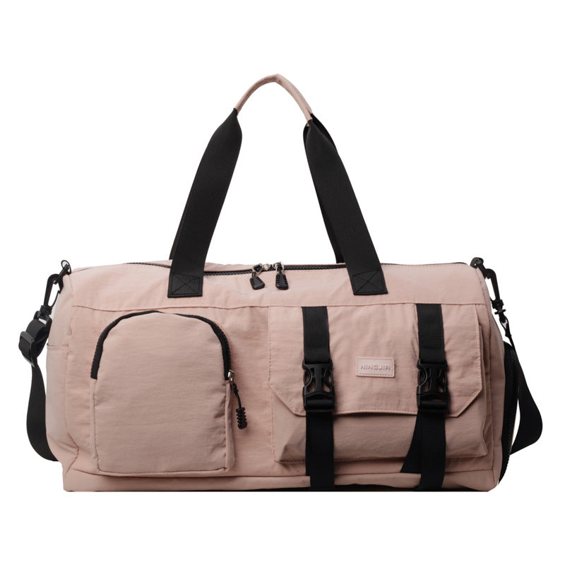 Travel Duffel Bag Sport Gym Bag Polyester Tote Bag Swimming Bag with Shoe Pouch&Wet Pocket