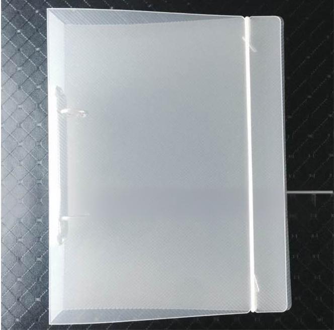 A5 Clear Hard Cover Round Ring Binders 2-Ring Binder Document Folder W/ Elastic Band