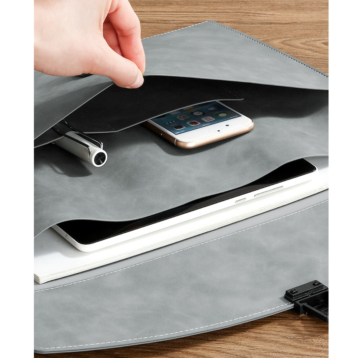 PU Leather A4 Business Document Bag File Envelope