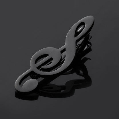 Stainless Steel Musical Note Shape Tie Clip for Men