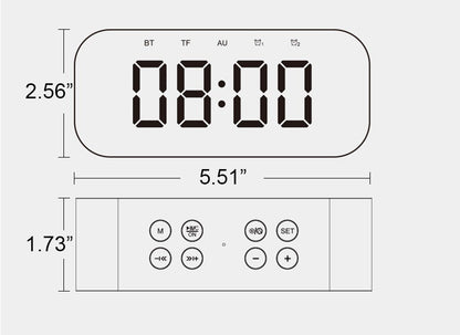 Mirror Screen Wireless Speaker Alarm Clock