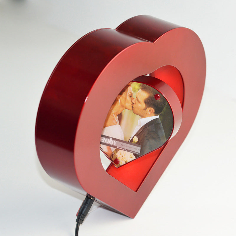 Heart Shaped Magnetic Floating Photo Frame