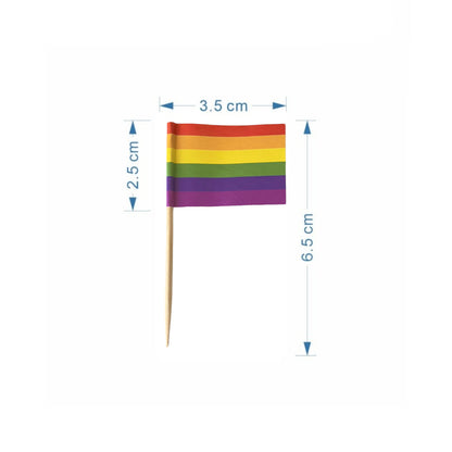 Custom 2.6" L Paper Rainbow Cocktail Picks Cheese Markers