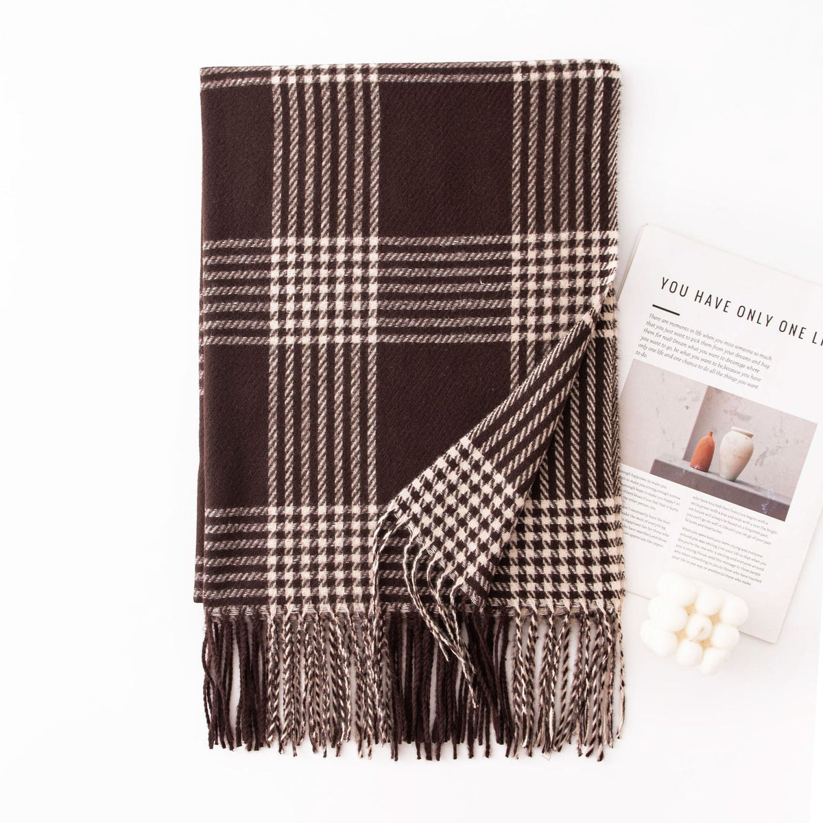 Brown With White Check