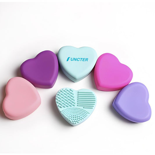 Heart Shaped Silicone Scrubber Cosmetic Brush Cleaning Tools For Women Girls