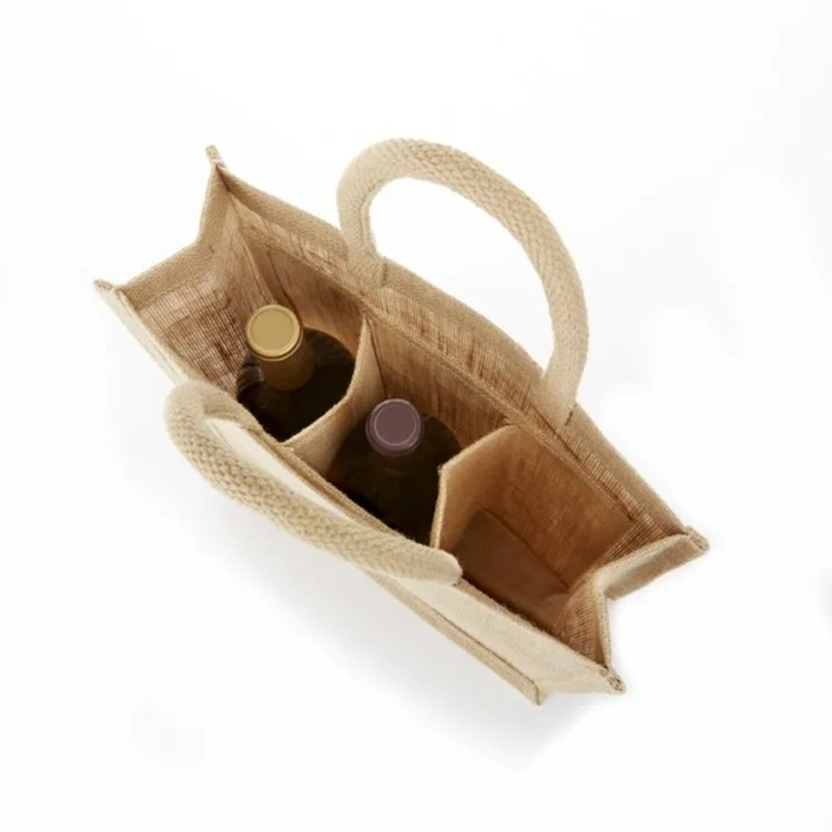 Eco-Friendly Burlap 3 Bottles Wine Bag Jute Wine Tote w/ Window