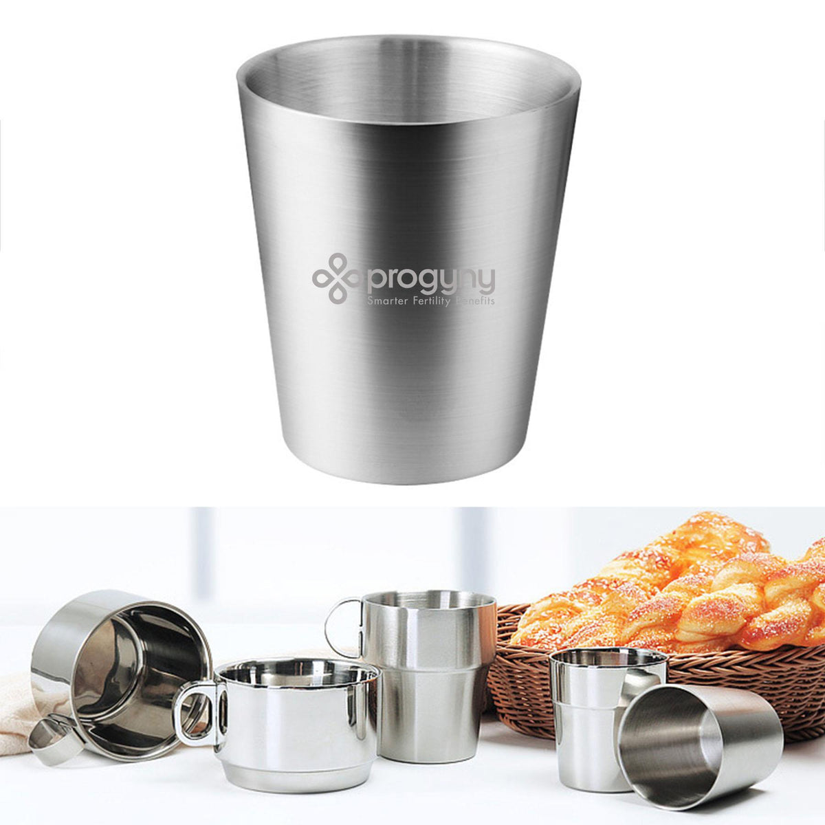 6 Oz. Double Wall Matte Stainless Steel Cup